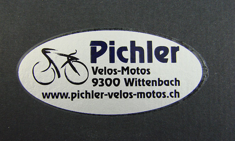 Trockentransfer-Etikett mit Aufschrift "Pichler"